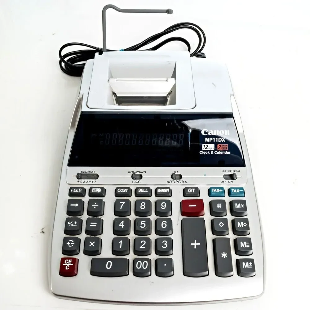 Canon MP11DX 12 Digit Printing Calculator Clock Calendar Tested Working